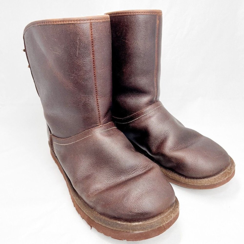 UGG 8 Mariana Chocolate Leather Water Resistant Boot 1008426 Size 9